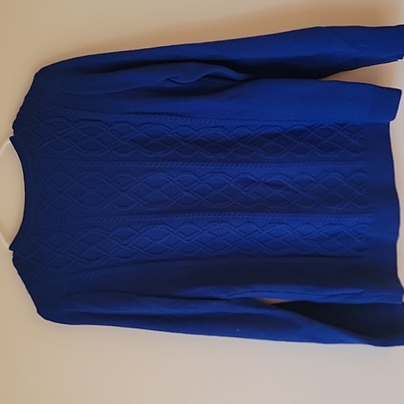 Talbots Royal Blue Cable Knit Sweater - Picture 5 of 7